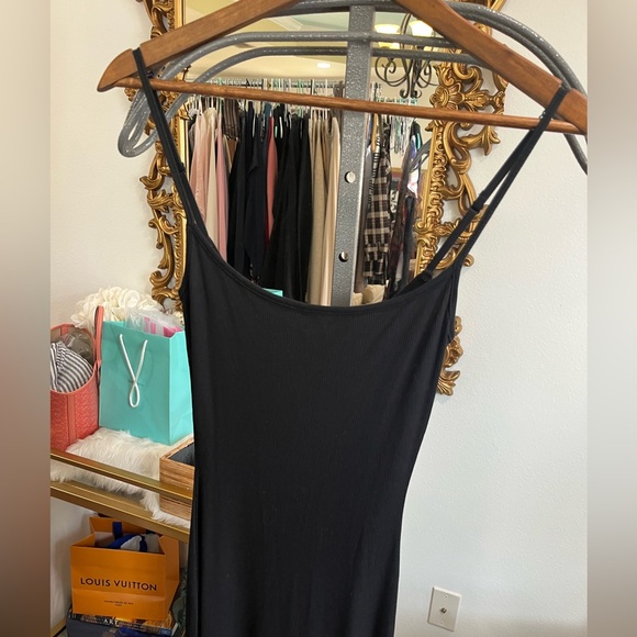 SKIMS ONYX SOFT RIBBED LOUNGE MAXI SLIP DRESS NWT SIZE MEDIUM - Picture 5 of 16